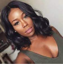 Fashion Medium Wavy Black Middle Part Women S Kanekalon Synthetic Hair Wig Shoulder Length Wavy Hair Hair Waves Medium Length Hair Styles