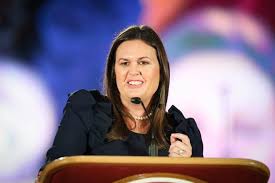 On june 13, 2019, trump announced huckabee sanders would step down as press secretary at the end of the month. Former Trump Press Secretary Sarah Huckabee Sanders Speaks At C Of O