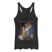 Beauty And The Beast Womens Beauty And The Beast Belle Princess Slim Fit Sleeveless Crew Graphic Tank Top Black X Large Target