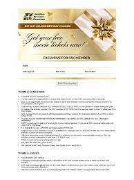 Next, members receive f&b vouchers as. Gsc Members Birthday Voucher Aug 2017 Business