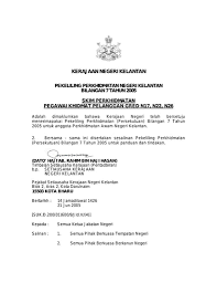 Pekeliling perkhidmatan ini bertujuan untuk melaksanakan keputusan kerajaan berkaitan peraturan permohonan perbelanjaan bagi kemudahan perubatan yang diperolehi oleh pegawai dan. Portal Rasmi Kerajaan Negeri Kelantan 2005