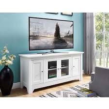 Francis tv stand for tvs up to 55. Walker Edison Wood And Glass 55 Inch Tv Cabinet White W52c4dowh