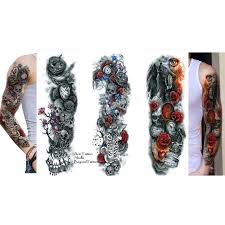 Si tout de même vous choisissez un tatouage tête de mort mexicaine petit, il se peut que vous honoriez. 3 Sheet Vollen Bras Tatouage Bras Tatouage Loup Tete De Mort Roses Longueur 45 Cm Cdiscount Au Quotidien