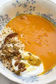 Pumpkin And Rice Soup Recipe Light Recipes Recipes Vegan Cooking