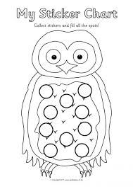 owl sticker reward charts sb11786 sparklebox