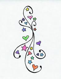 Hearts And Stars Design By Mypetsally On Deviantart Star Tattoo Designs Doodle Art Journals Drawings