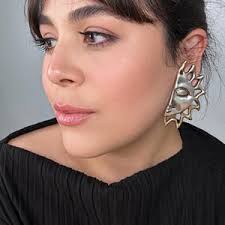 Orecchini a clip elettroformati a forma di sole in argento sterling vintage  oversize