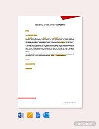 Individual Sports Sponsorship Letter In 2020 Sponsorship Letter Letter Template Word Letter Templates
