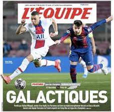 Gerard pique, legs buckling beneath him, one futile hand grasping the back of kylian mbappé's shirt as the younger man powers away. Kylian Mbappe Hat Trick For Psg Upstages Lionel Messi On His Own Turf Bbc Sport