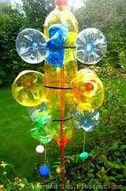 Wasserflaschenrecycling Plastikflaschen Bastelarbeiten Windrad Basteln