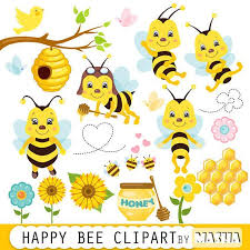 Honey bumble bee in santa christmas hat cartoon. Bing Clip Art Bumble Bee Clip Art Bumble Bee Shower Bing Images Dibujo De Abeja Animales En Foamy Abeja Linda