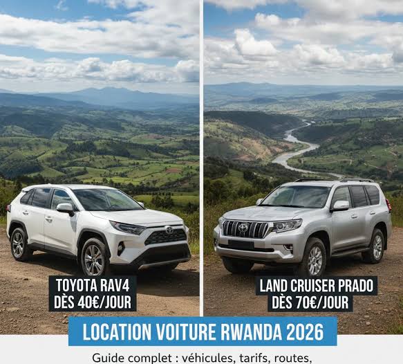 Toyota RAV4 and Toyota Land Cruiser Prado rental options in Rwanda with 4x4 Kigali Car Rentals