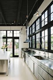 Converted Commercial Building Into Exceptional Industrial Loft In Portland Industrial Style Kitchen Industrial Kitchen Design Kitchen Design Color