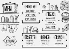 Black And White Restaurant Clipart Restaurant Menu Placemat Food Brochure Cafe Template Design Vintage Creative Dinner Flyer With Hand Drawn G Menu Restaurant Brochure Food Restaurant Graphics