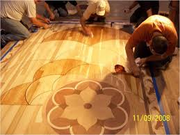 Hickory Floor With Floral Medallion Border And Brass Flooring Hickory Flooring Floor Medallion