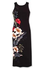 Sweetheart Long Tank Black Hawaiian Dress Hawaiian Dress Hawaiian Fancy Dress Printed Wedding Dress