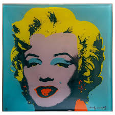 Andy Warhol Square Glass Plate with Marilyn Monroe Icon for Rosenthal Studi