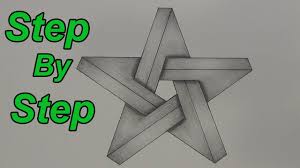 How To Draw An Impossible Star Step By Step 3d Star Impossible Shapes Impossible Shapes Drawing Stars 3d Drawings
