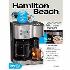 Enclosed brewing system with internal heater keeps coffee hot and fresh for up to 4 hours. 12 Cup Coffee Maker Hot Water Dispenser Black Stainless 49982 Hamiltonbeach Com
