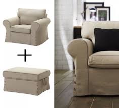 Finished piping side should be how to slipcover a dining chair. Ikea Ektorp Armchair And Footstool Ottoman Covers Chair Slipcovers Risane Natural Linen Blend Beige