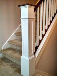 55 Recessed Flush Panel Box Newel Post Primed By Redclaywoodworks 325 00 On Etsy This One Is 7 Stair Posts House Stairs Stairs