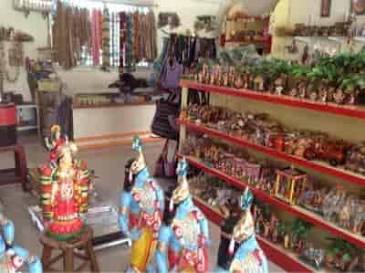 Curated artisan souvenirs near the Amaravati archaeological zone, AI generated