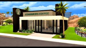 The bike leaning on the fence is a great touch. Starbucks Coffee The Sims 4 Build Youtube