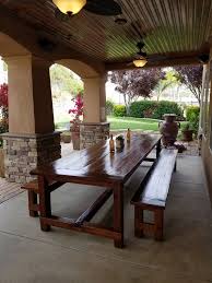 Finished My First Farm Table For Our Outside Patio Table Is 12 Feet Long Without Extension S And 14 Diy Patio Table Outdoor Farm Table Outdoor Dining Table