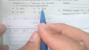 Apakah anda tahu jawaban yang benar? Diketahui F X X 7 Dan G X 2x 3 Untuk X R Tentukan Fungsi Fungsi Berikut Youtube