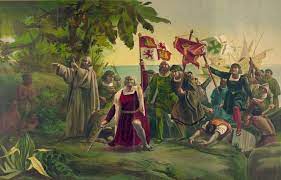 El Baúl del Arte. - ▪️"Primer desembarco de Colón en las costas del Nuevo  Mundo, en San Salvador, W.I., 12 de octubre de 1492", (1862, publicado  alrededor de 1892). Dióscoro Puebla, pintor
