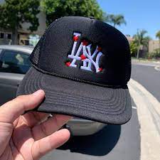 Lovelost Black With Hearts La2ny Hat Lostlove Nyc Hats Black Comfort Fit
