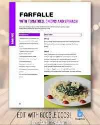Recipe Book Template Colorful Family Cookbook Editable Etsy Recipe Book Templates Family Cookbook Recipe Book