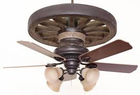 A Rustic Lighting And Fans Exclusive Sandia Wagon Wheel Ceiling Fan Features A Molded And Hand Painted Resin Wagon In 2020 Ceiling Fan Wagon Wheel Rustic Ceiling Fan