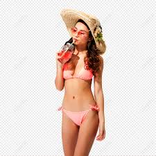 Mulher Bonita Em Biquíni Rosa, Vestindo Uma Viseira, Beber Uma B Imagem  Grátis_Gráficos Número 400305761_PNG Formato Imagem_pt.lovepik.com