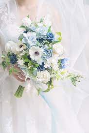 5pcs pink silk rose artificial flowers peony bridal bouquet for wedding home diy decoration cheap fake flowers hydrangea crafts. Dusty Blue Wedding Flowers Greenery Diy Packages