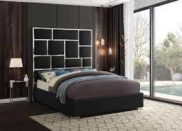 Milan Black Queen Size Bed Milan Meridian Furniture Modern Beds In 2020 Best Bed Designs Luxury Bedroom Master Bedroom Bed Design