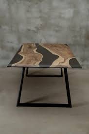 Custom Epoxy Table Made Of Walnut Wood And Black Resin Modern Live Edge Table Unique Resin Table In Industrial Style Conference Table Resin Table Walnut Wood Live Edge Table