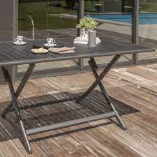 table pliante en aluminium coloris gris anthracite et ses 4 chaises assorties table pliante table de cuisine pliante table basse pliante
