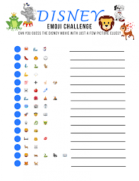 Give it your best shot! Disney Movies Emoji Challenge Free Printable The Life Of Spicers