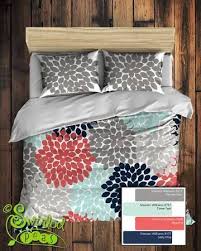 Navy Blue Coral Teal Grey Comforter Google Search Duvet Bedding Sets Duvet Bedding Floral Bedding