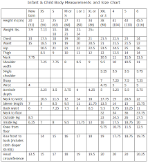 Angies Whim Body Measurements And Size Charts Infant To Age 6