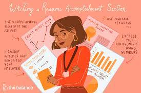 Sample Resume With A Section On Accomplishments