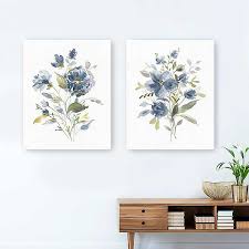 Home is where the art is. Linen Botanical Navy 2 Pc Canvas Art Prints Kirklands