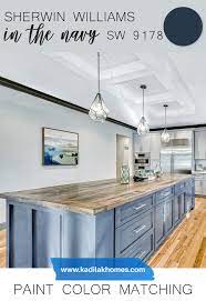 Benjamin moore darker blue shades. Sherwin Williams Paint Color Matching In The Navy Painted Kitchen Cabinets Colors Lake House Kitchen Kitchen Cabinet Colors
