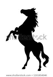 Black And White Mustang Logo Clipart Vector Silhouette Of Rearing Horse Standing On Its Back Legs Mustang Illustration Horse Logo Horse Rearing Horse Flowers
