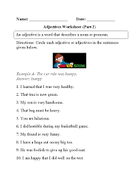 Adjectives Worksheet Circling Part 2 Beginner Adjective Worksheet Adjectives Describing Words