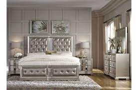 Couture Silver Panel Bedroom Set From Pulaski Coleman Furniture Large Wall Mirror White Wall Mirrors Mirror Wall Living Room