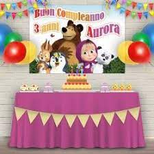 Striscione Masha E Orso 01 Carta Cm 140x100 Personalizzato Idee Per Il Compleanno Idee Per Feste Di Compleanno Idee Per Feste A Tema