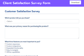 Start with a free customer satisfaction survey form template instead of creating it from scratch and save yourself some time. Client Satisfaction Survey Form Fluent Forms