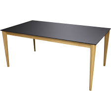 Rangement de l'allonge sous le plateau. Table Opera Chene Massif Et Plateau Fenix Allonge 50 Cm